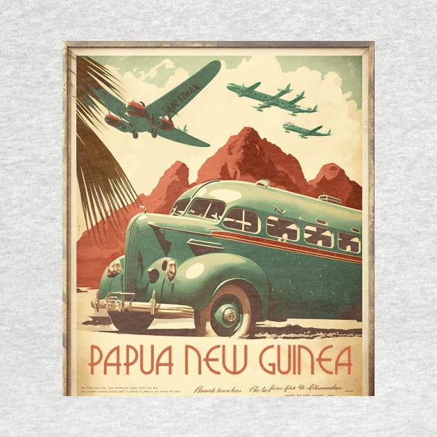 Papua New Guinea Vintage Travel Art Poster by OldTravelArt